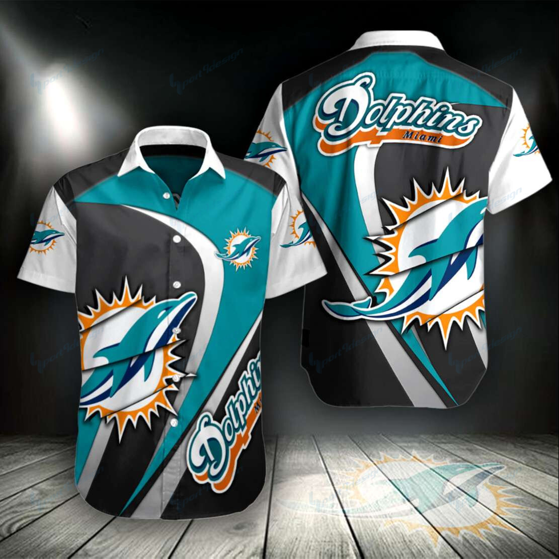 Miami Dolphins Button Shirt Bg781