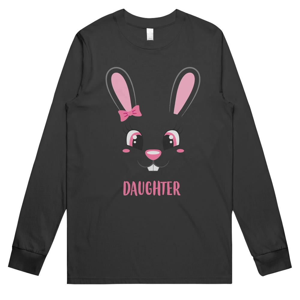 Daughter Bunny Face Funny  Easter Rabbit Family Matching Set Long Sleeve T Shirts