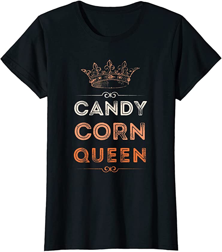 Womens Candy Corn Costume – Vintage Halloween Candy Corn Queen T-Shirt