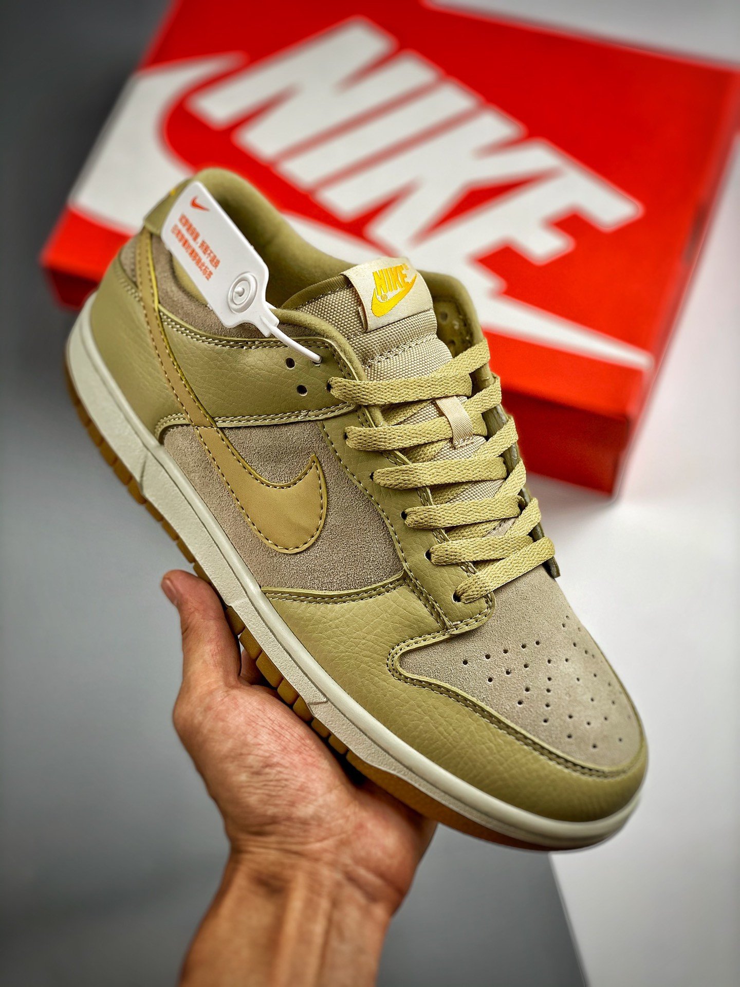 Nike Dunk Low Khaki Suede Gum DZ4513-200 5339316