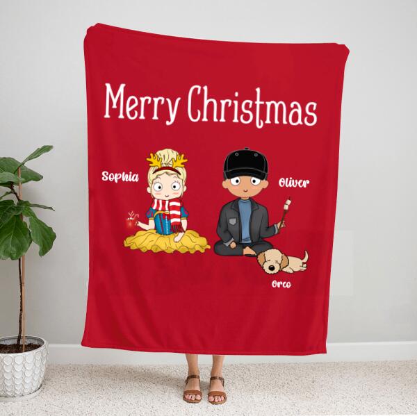 Personalized Blanket Couple – Christmas Gift Ideas – Up To 4 Dogs