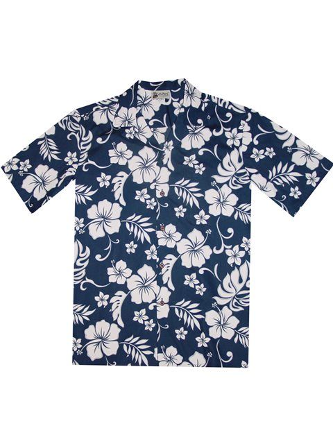 Hibiscus Blue White Unique Design Hawaii Shirt Ha7542