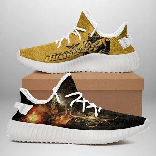 Bumblebee Yeezy Sneakers Shoes White Gift Idea My Son Myfriend Father’S Day Shoes Yeezy Sneakers