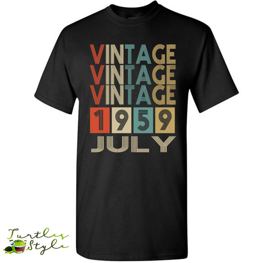 Birthday Vintage July 1959 – Gildan Short Sleeve Shirt