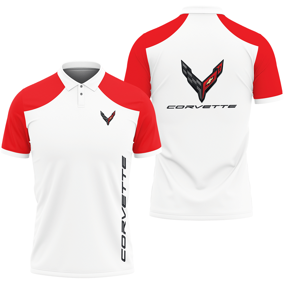 3D Printed Chevrolet Corvette c8 NCT-HT Polo Shirt Ver 1 (Red)