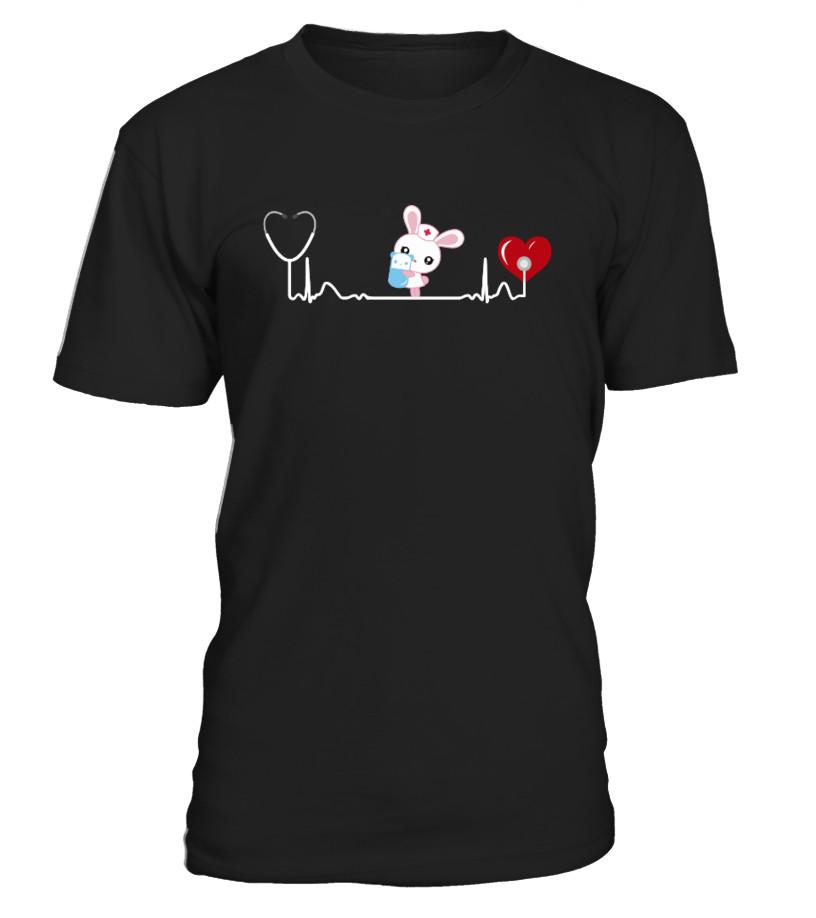 Bunny Nurse Heartbeat – Easter Day T shirts C-I8Y1D