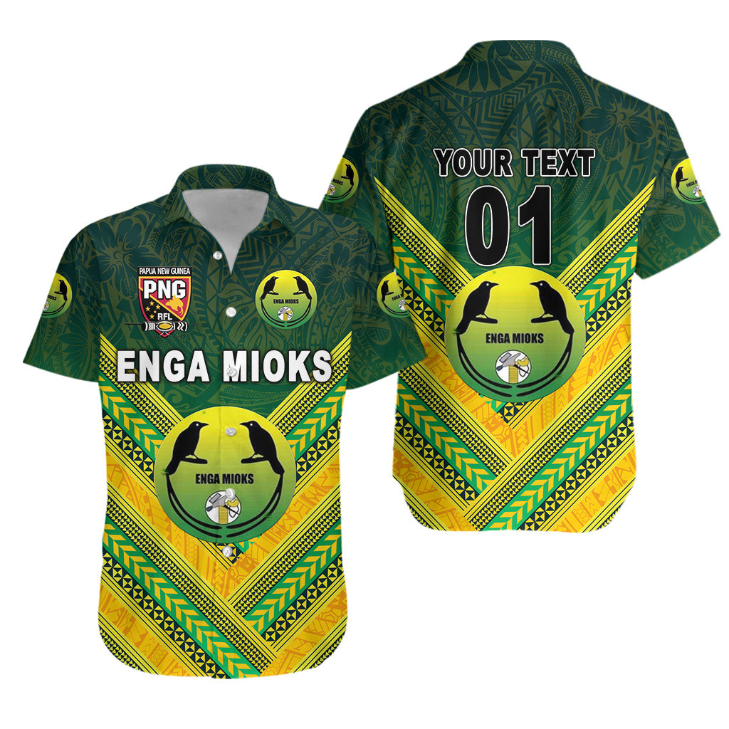 (Custom Personalised) Papua New Guinea Enga Mioks Hawaiian Shirt Rugby Original Style – Green, Custom Text And Number Lt8