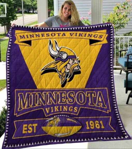 Minnesota Vikings 2 Quilt Blanket Bh92