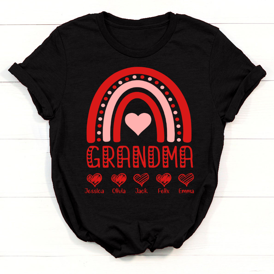 Grandma Heart Rainbow Valentine T-Shirt