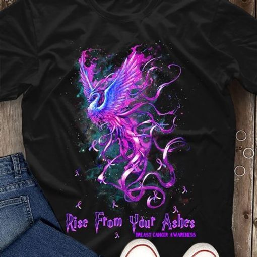 Breast Cancer Awareness Phoenix Rise From Your Ashes Unisex T Shirt Black Size Xs 6 Xl