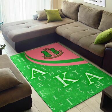 Alpha Kappa Alpha Area Rug – Sorority Greek Alphabet Symbols Area Rug