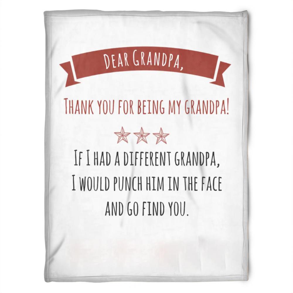 To My Grandpa Thank You For Being My Grandpa Fleece Blanket Gift For Grandparents Gift From Granddaughter Gift For Grandson Home Decor Bedding Couch Sofa Soft And Comfy Cozy