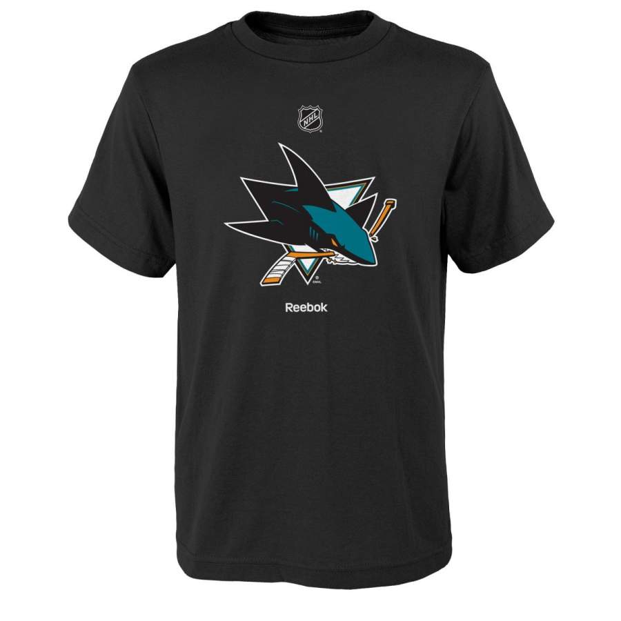 YOUTH San Jose Sharks Reebok primary logo T Shirt Black