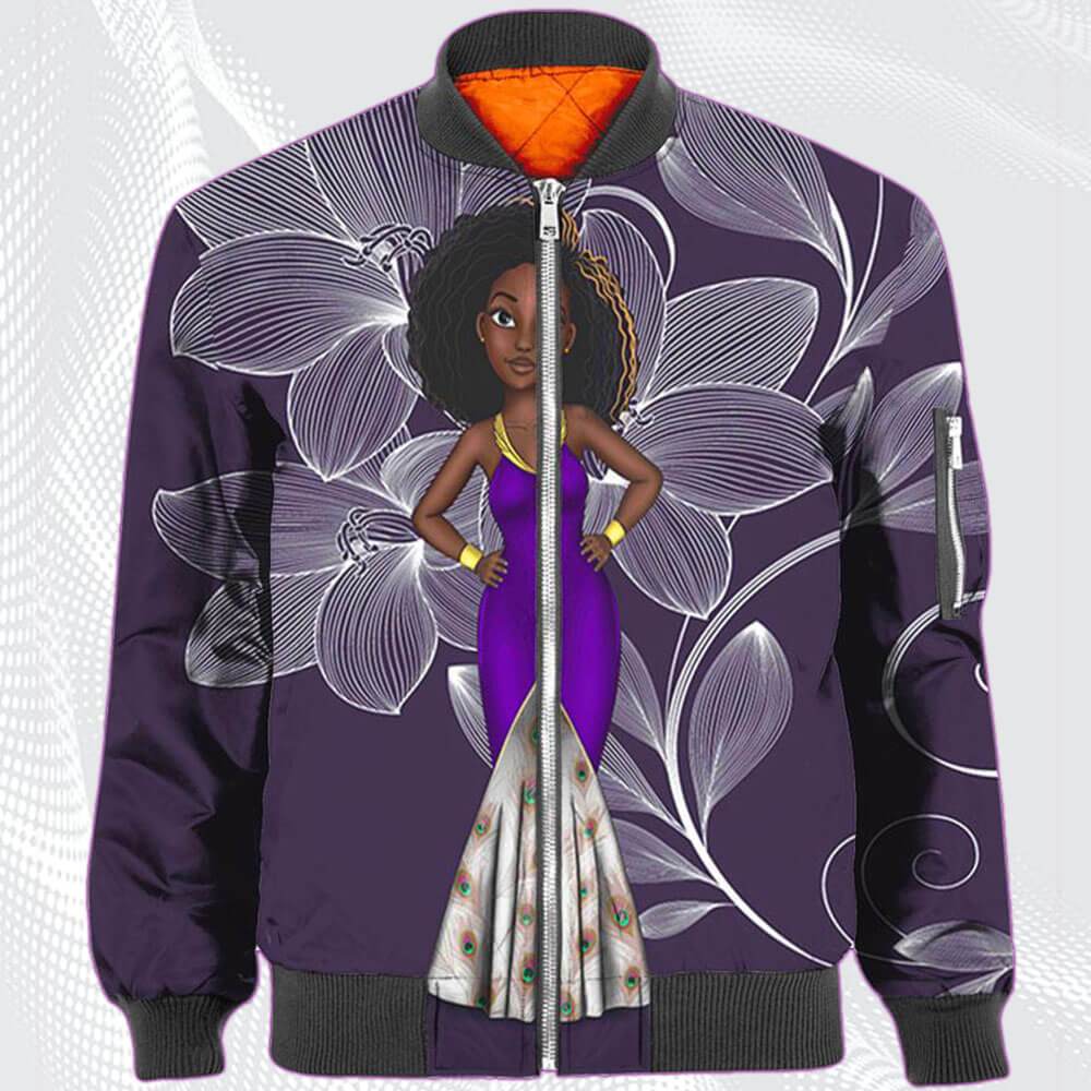 African American Hoodies Cute Afro American Girl Women African American Beautiful All Over Print Womens Hooded Sweatshirt Melanin