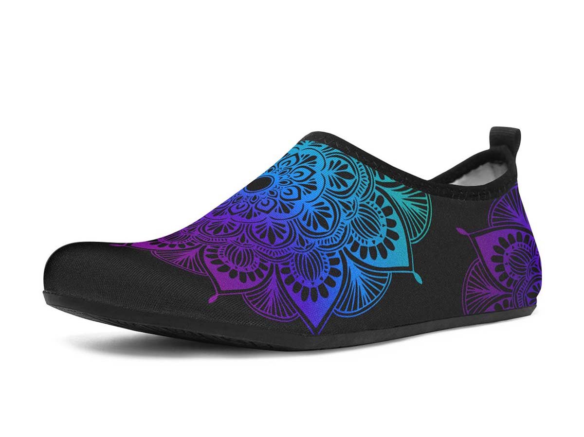 Purple Blue Mandala, Water Shoes, Beach Shoes, Swim Shoes, Men’S Shoes, Woman’S Shoes, Custom Printed, Abstractprint