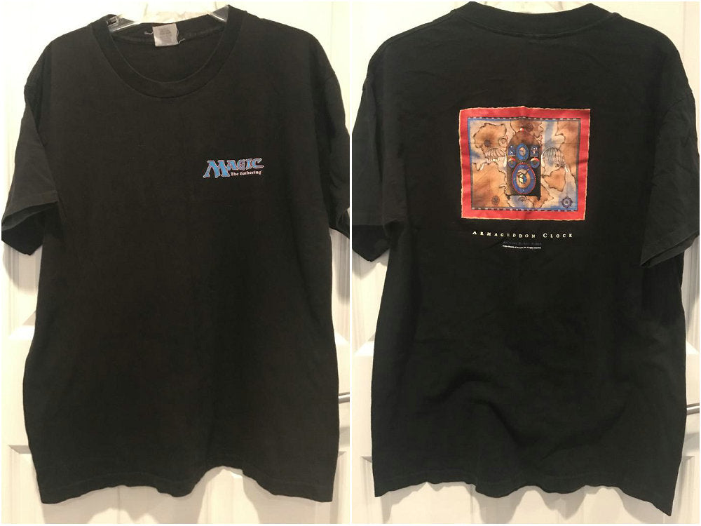 Vintage Magic: the Gathering  Armageddon Clock T-Shirt 1994 – MAGICALLY RARE print t shirt