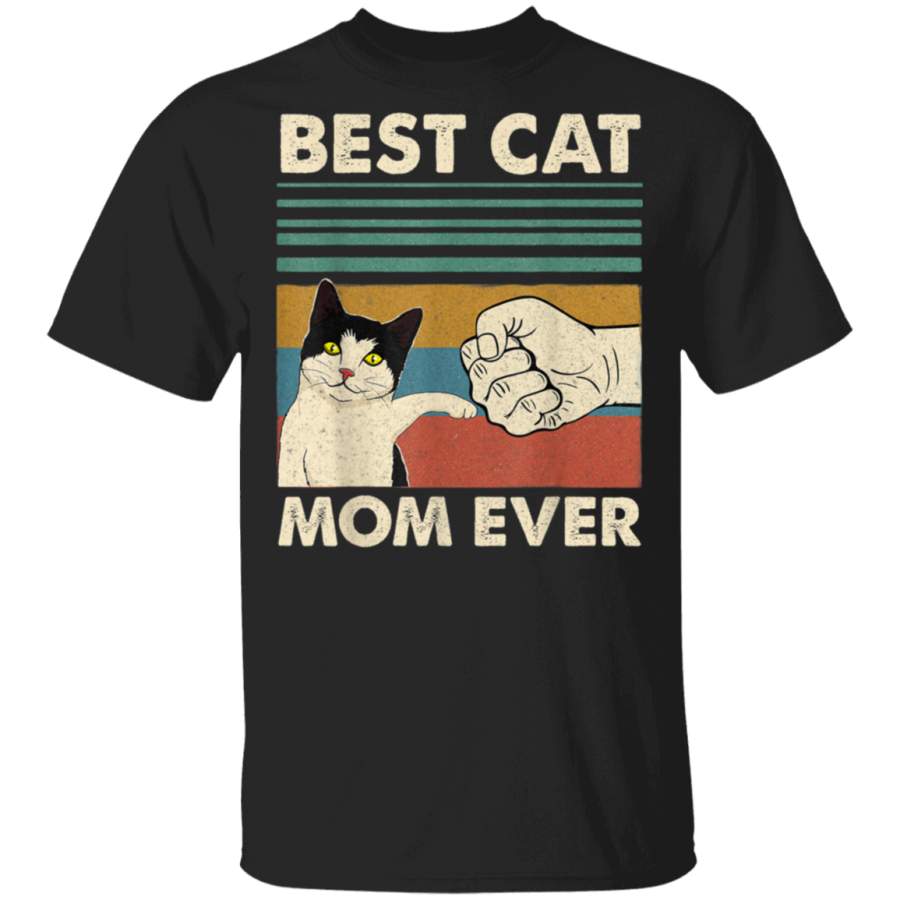 Vintage Best Cat Mom Ever Fist bump T-Shirt