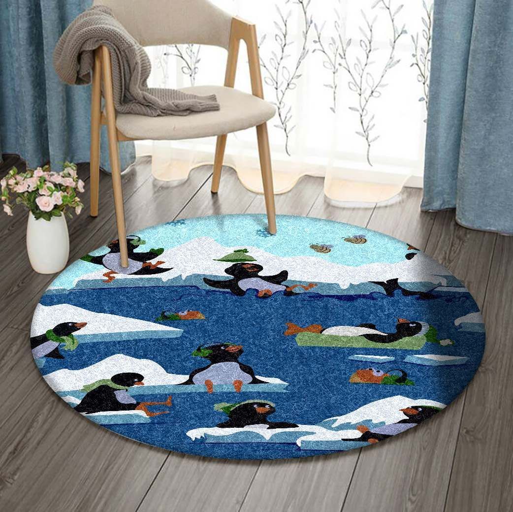 Penguin Christmas GE2555 Round Rug  CYSI2907