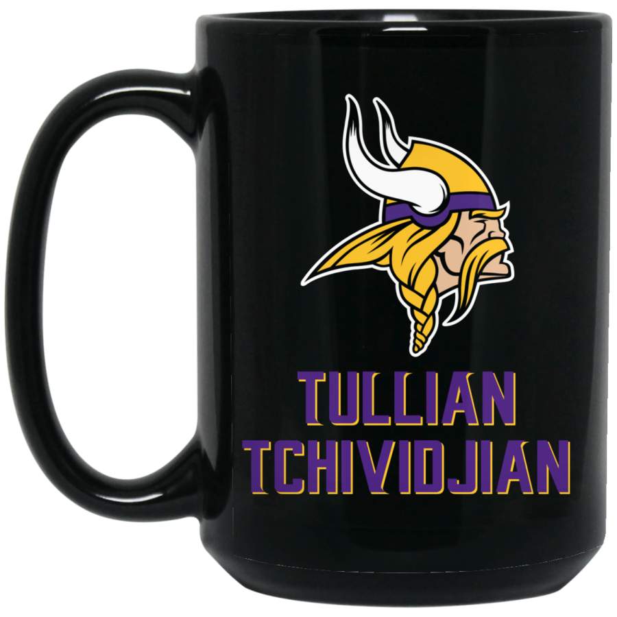 Minnesota Vikings Logo Purple-Yellow Tullian Tchividjian BM15OZ 15 oz. Black Mug