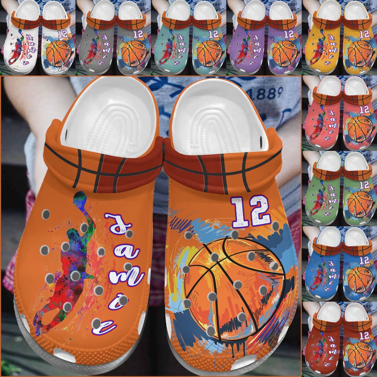 Basketball Personalize Clog Custom Crocss Fashionstyle Comfortable For Women Men Kid Print 3D Love Basketball