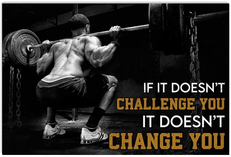 Vintae Man Training What Challenge You Change You Poster Art Print      Home Decor Gift For Men Women Family Friend On Birthday Xmas