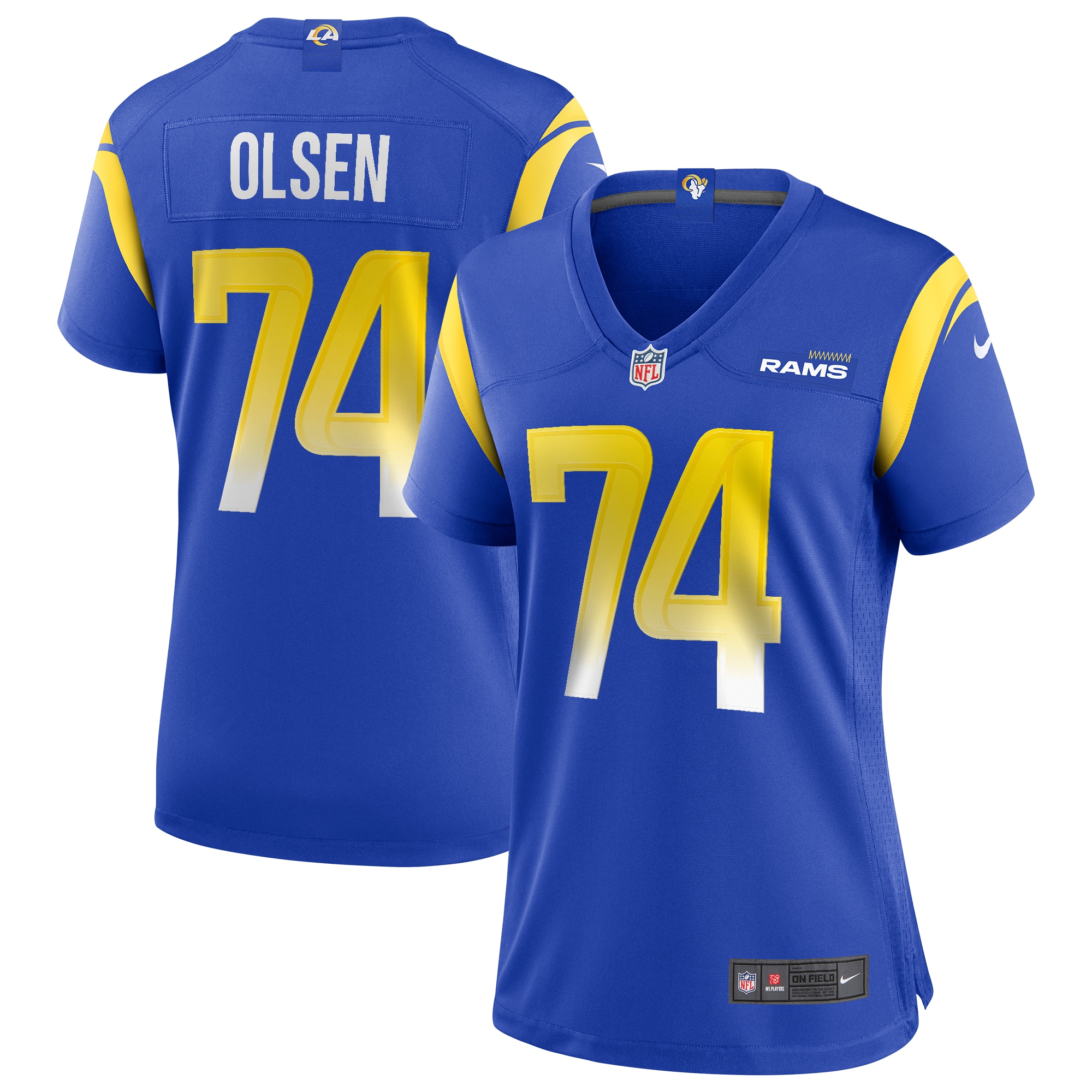 Merlin Olsen Los Angeles Rams Women's Game Retired Player Jersey – Royal