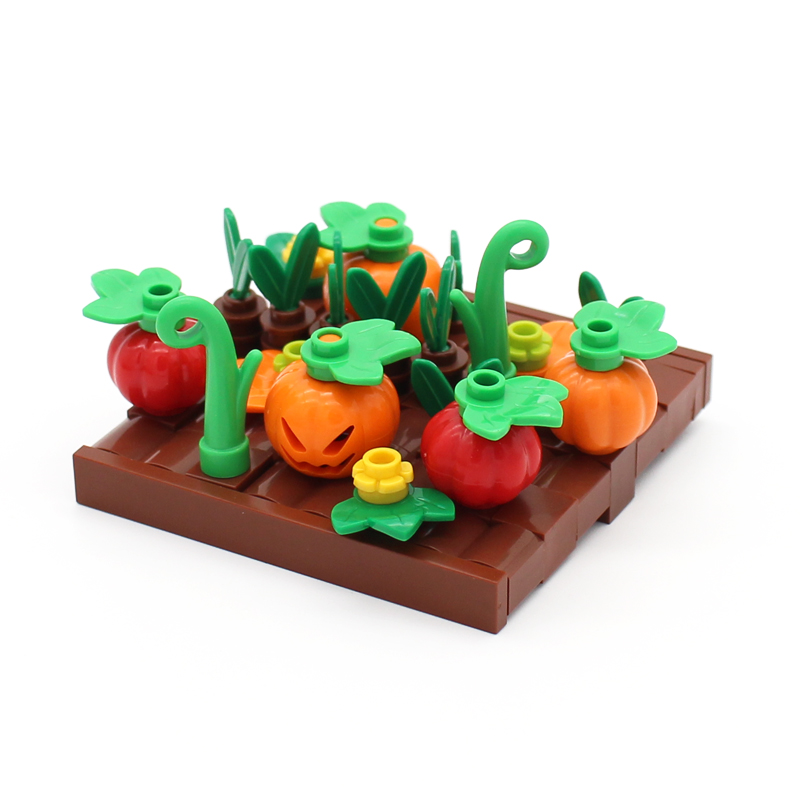 Small Particle Building Block Halloween Pumpkin Compatible MOC DIY Mininatures Model Creative Gift Bricks Kid Toys alx