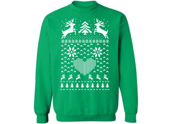 Christmas Deer Sweatshirt For Men and Women Christmas Deer Ugly Christmas Sweater Cute Christmas Deer Sweater Xmas Gifts For Him and Her