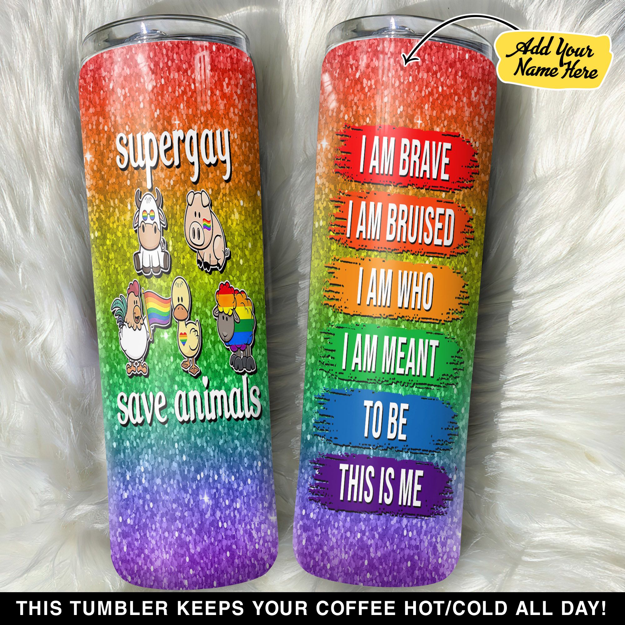 Personalized Supergay Save Animal GS0203622OD Skinny Tumbler