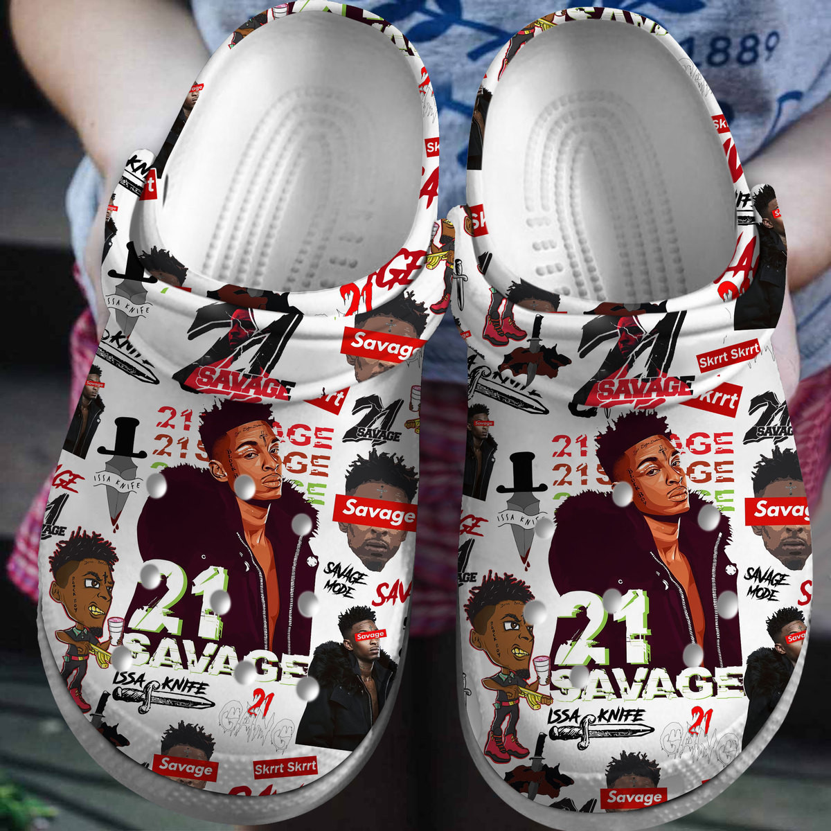 Premium 21 Savage Music Crocs Crocband Clogs Shoes Comfortable For Men Women and Kids 2