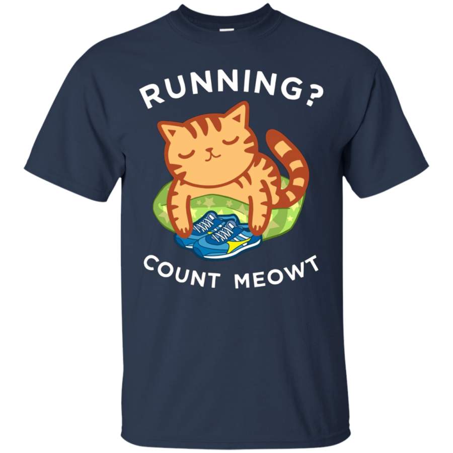 AGR Running Count Meowt Cat Shirt, Funny Kitten Runner Tee