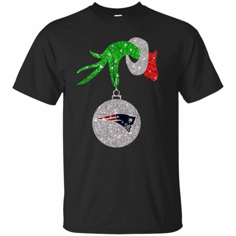 New England Patriots Glitter Grinch Monogram Ornament Christmas Gift Classic T-shirt