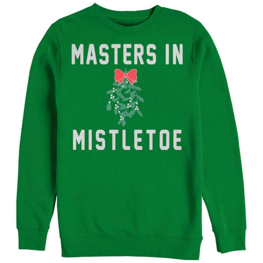 CHIN UP Women’s Christmas Mistletoe Master  Sweatshirt Kelly Green S