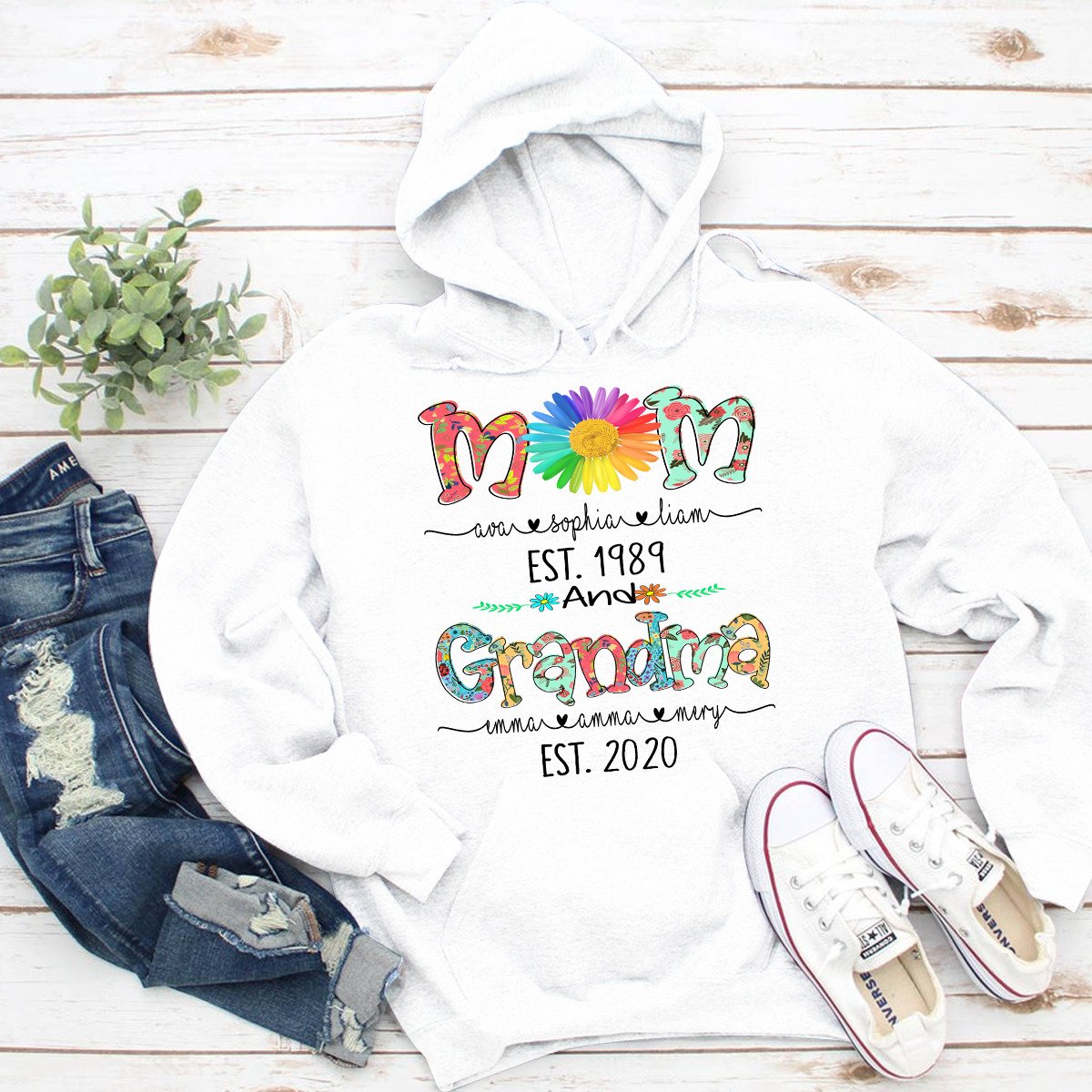 Apayprint – Mom And Grandma – New | Personalized Hooded Sweatshirt