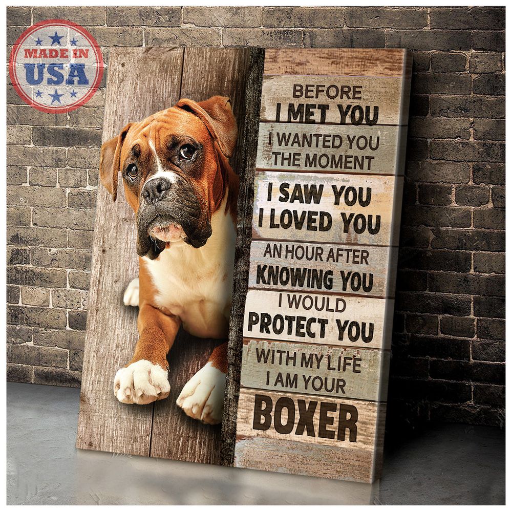 BOXER – CANVAS Before I Met You [ID3-D] | Framed, Best Gift, Pet Lover, Housewarming, Wall Art Print, Home Decor