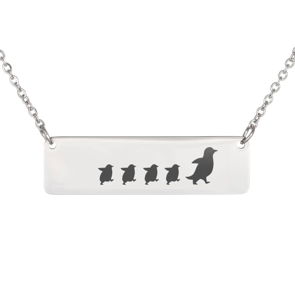 Personalized Mama Penguin + 4 Chicks – Necklace