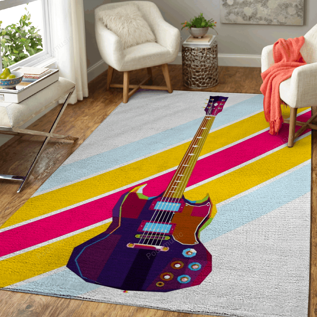 Gibson Angus Young SG – Legendary Music Art For Fans Area Rug Carpet