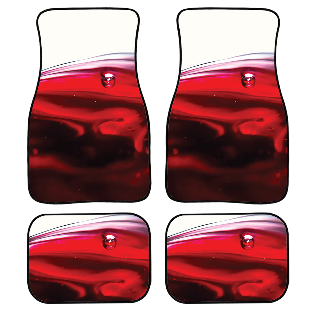 Red Wine Print Front And Back Car Floor Mats, Front Car Mat