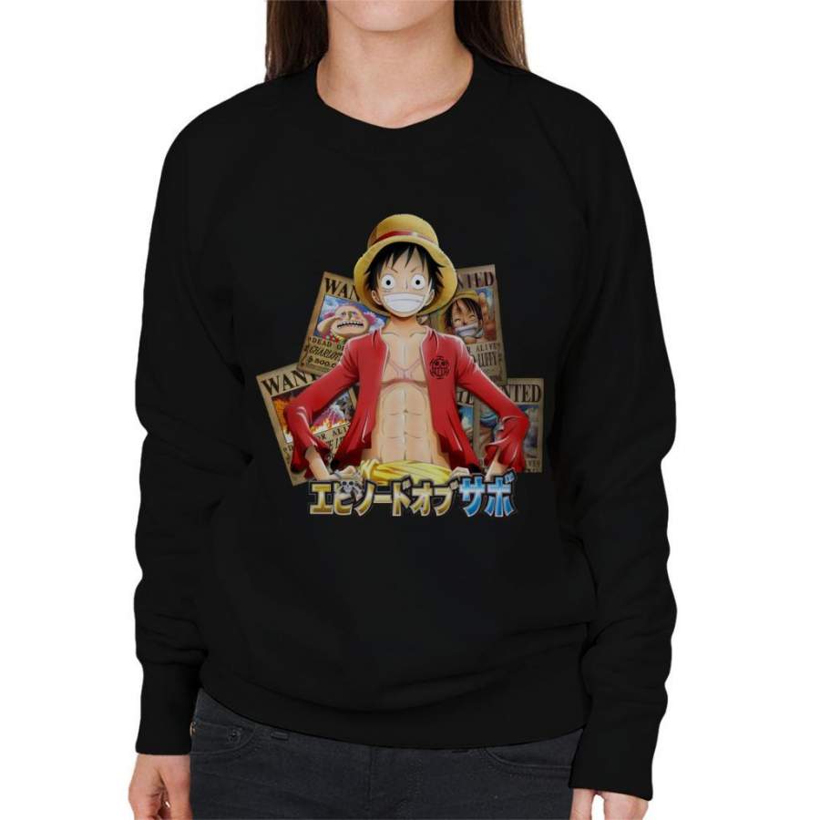 One Piece Luffy Wanted Posters Women’s Sweatshirt