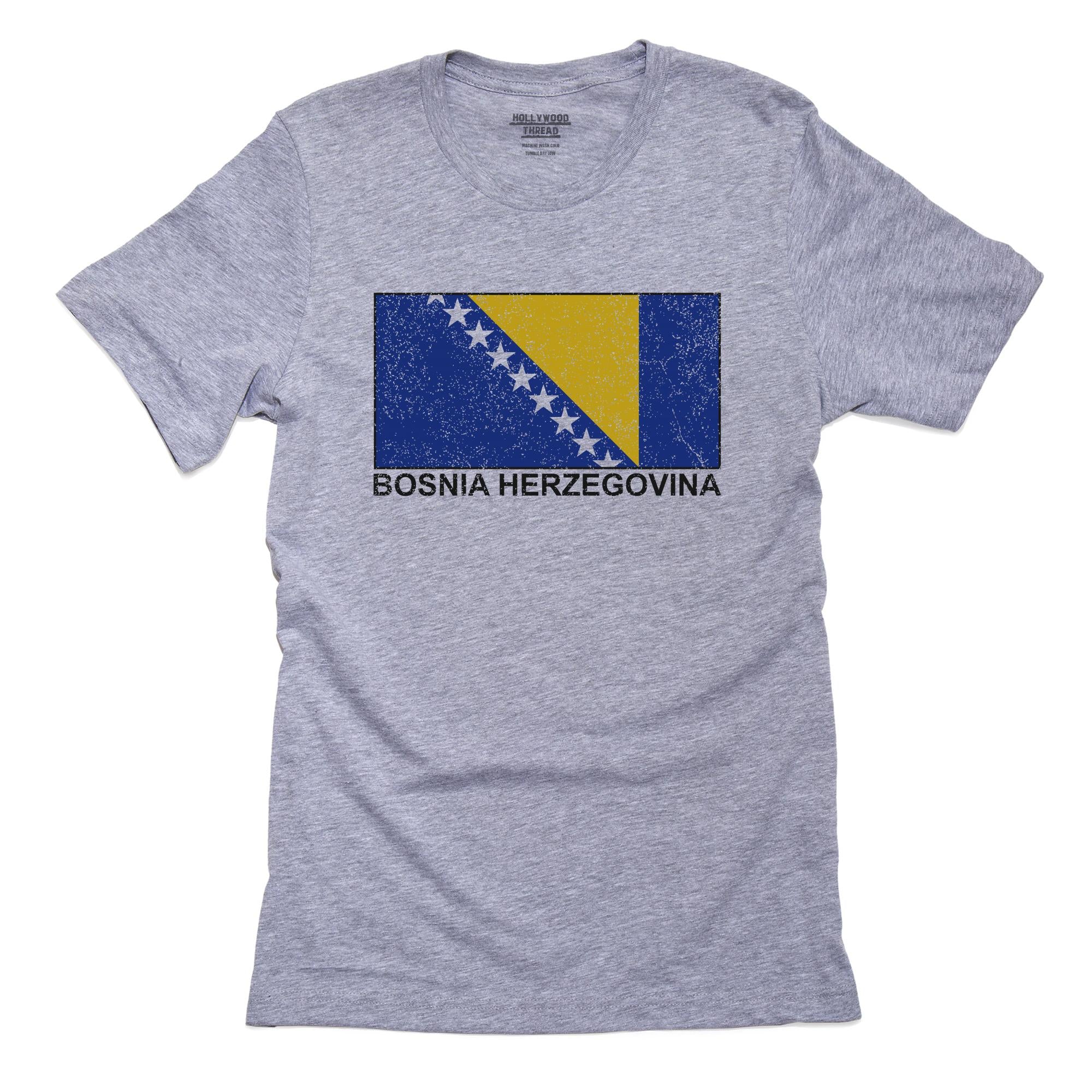 Bosnia Herzegovina Flag – Special Vintage Edition T-Shirt, Framed Print, Pillow, Golf Towel