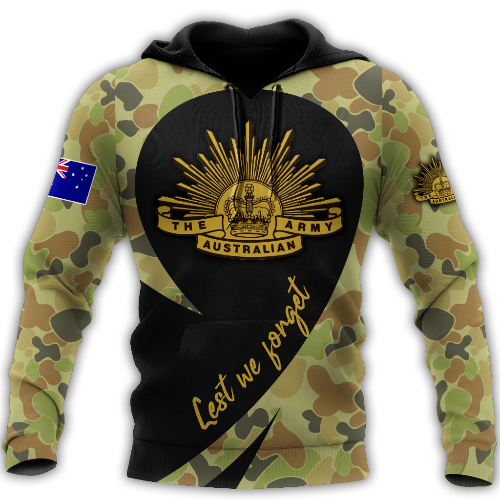 Anzac Day Lest We Forget Australian Army Camo 3D Printed Unisex Shirts TN