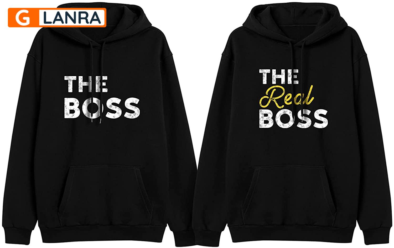 The Boss The Real Boss Hoodie, Couple Hoodie, Matching Couple Hoodie, Husband Wife Hoodie, Unisex Sweater, Sweatshirt