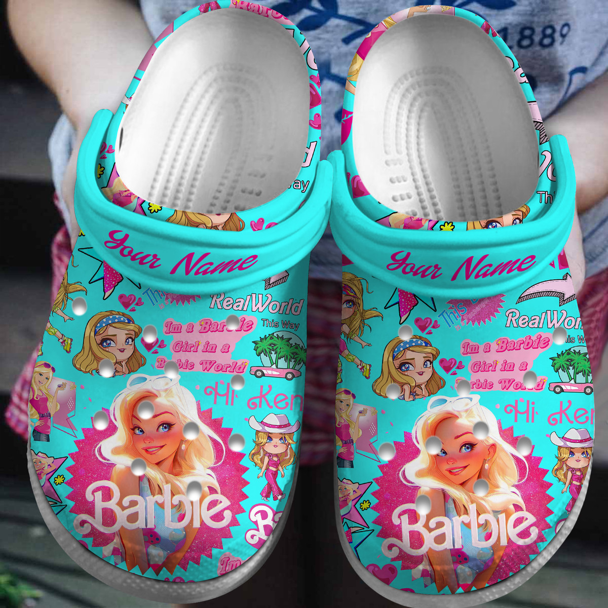 Barbie Cartoon Crocs Crocband Shoes Clogs Custom Name For Men Women and Kids