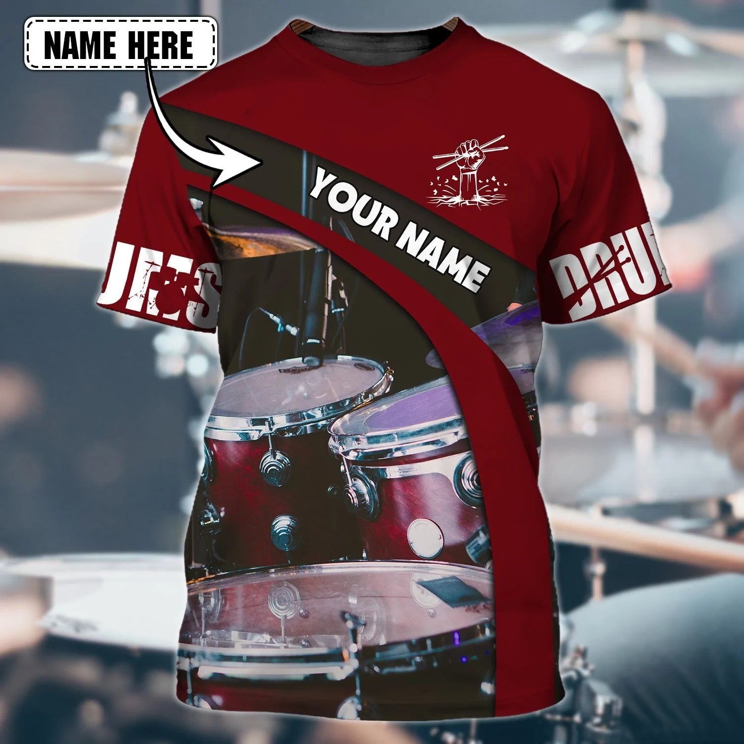 Custom Drummer Shirt, 3D Print T Shirt For Drum Lover, Drummer Son Gift For Him