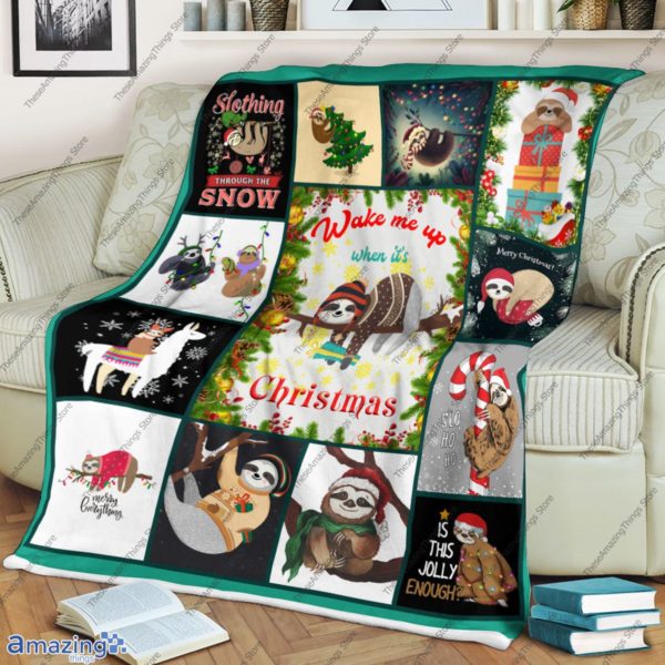 Funny Sloth, Wake Me Up When It’S Christmas Blanket