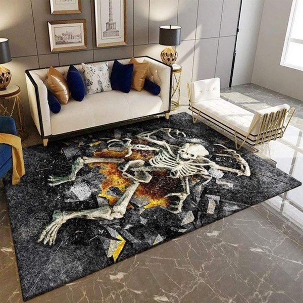 3D Skeleton Halloween Area Rug / 190908 Modern OFD