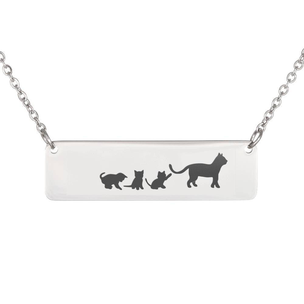 Violet Personalised Mama Cat + 3 Kitten Necklace