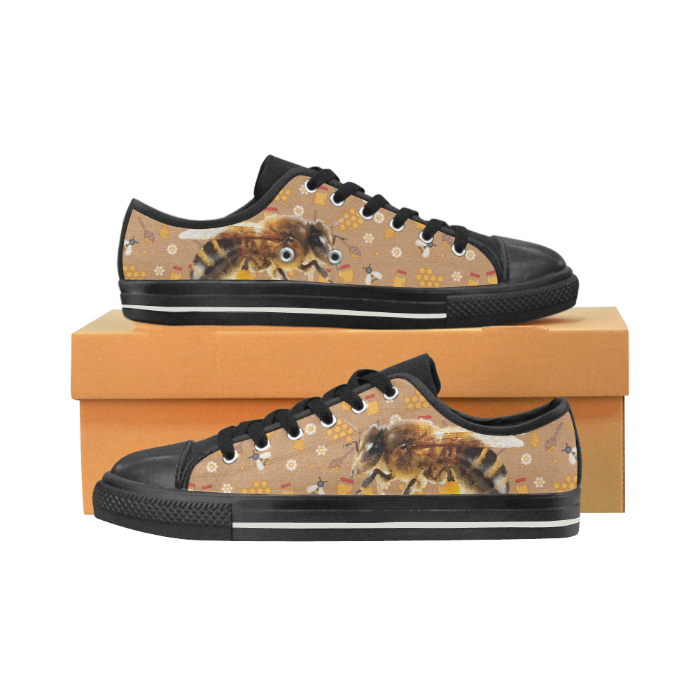 Queen Bee Black Canvas Women’s Shoes/Large Size