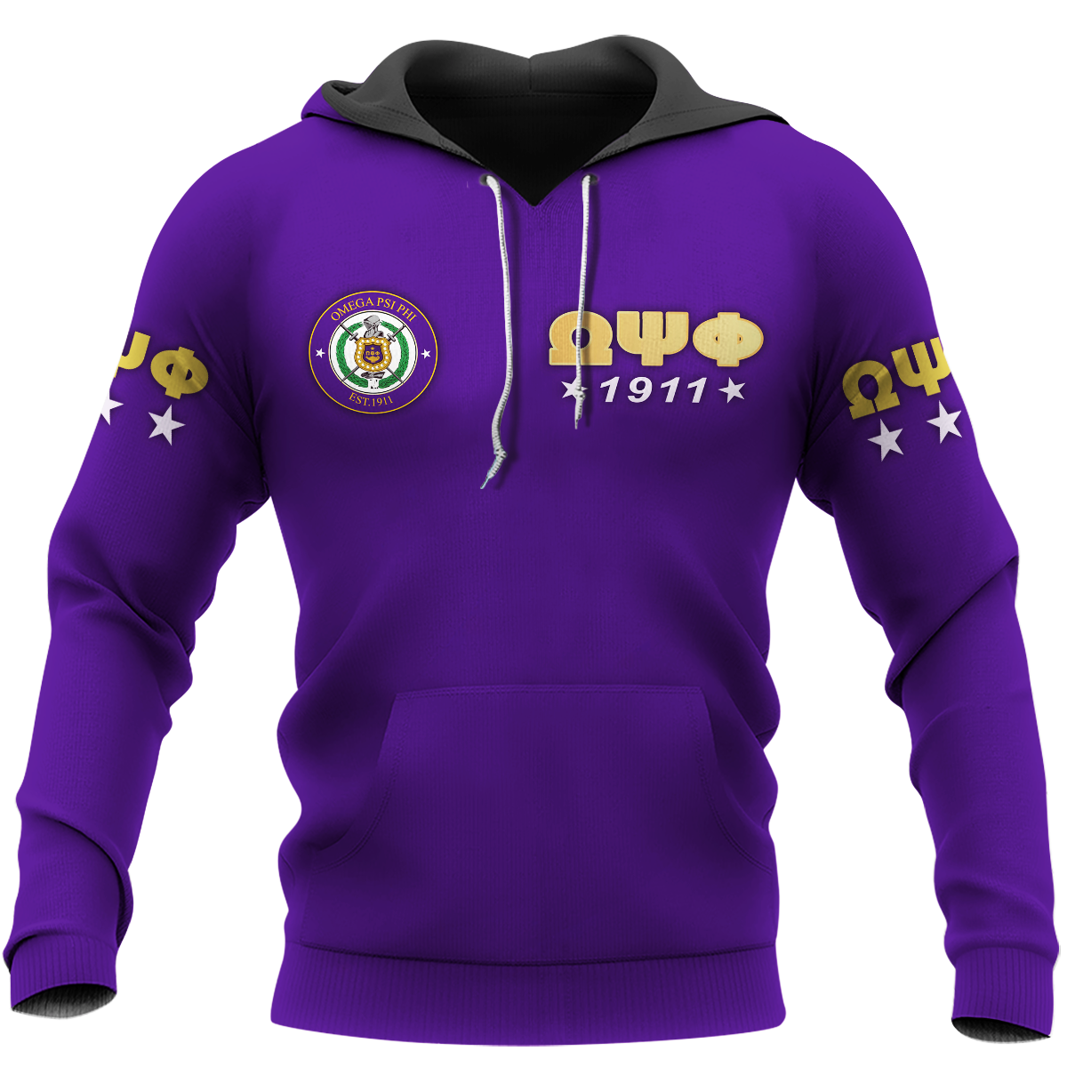 Omega Psi Phi 1911 Crest Royal Purple Simple Style 3D All Over Print