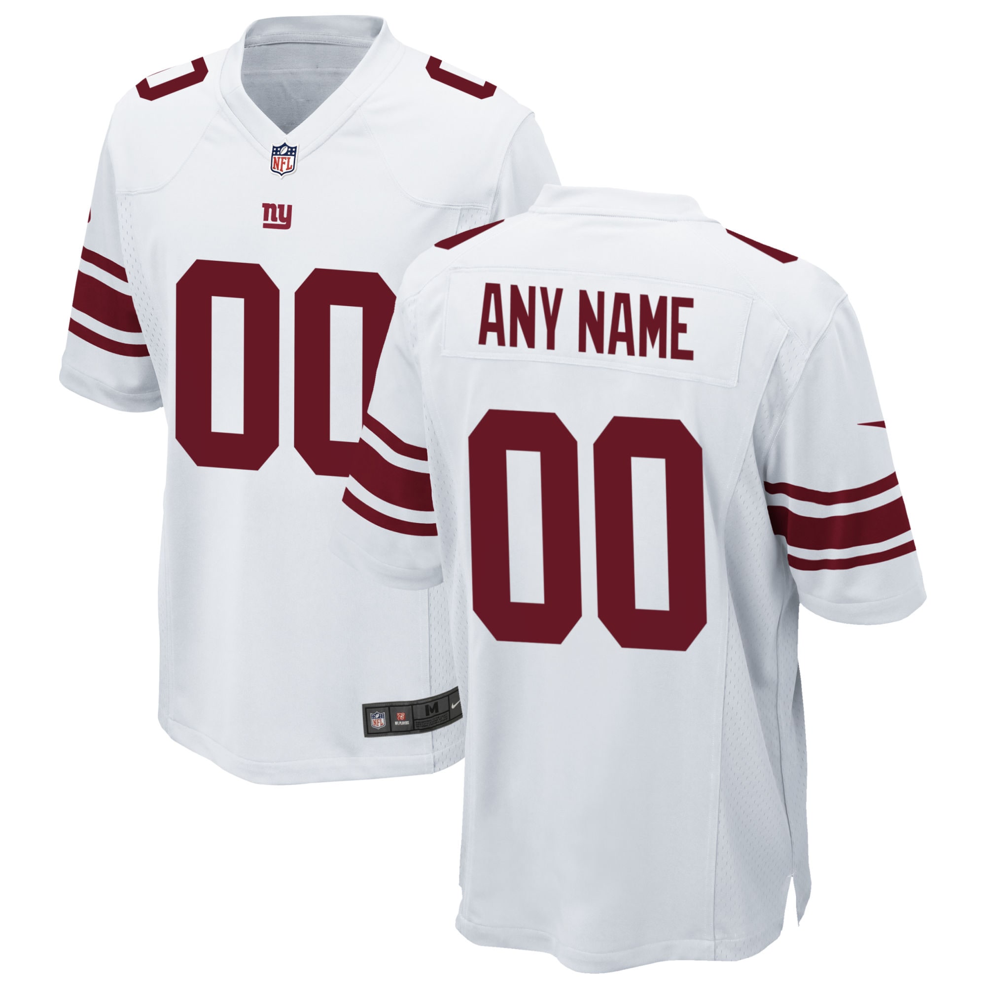 New York Giants Custom Game Jersey – White